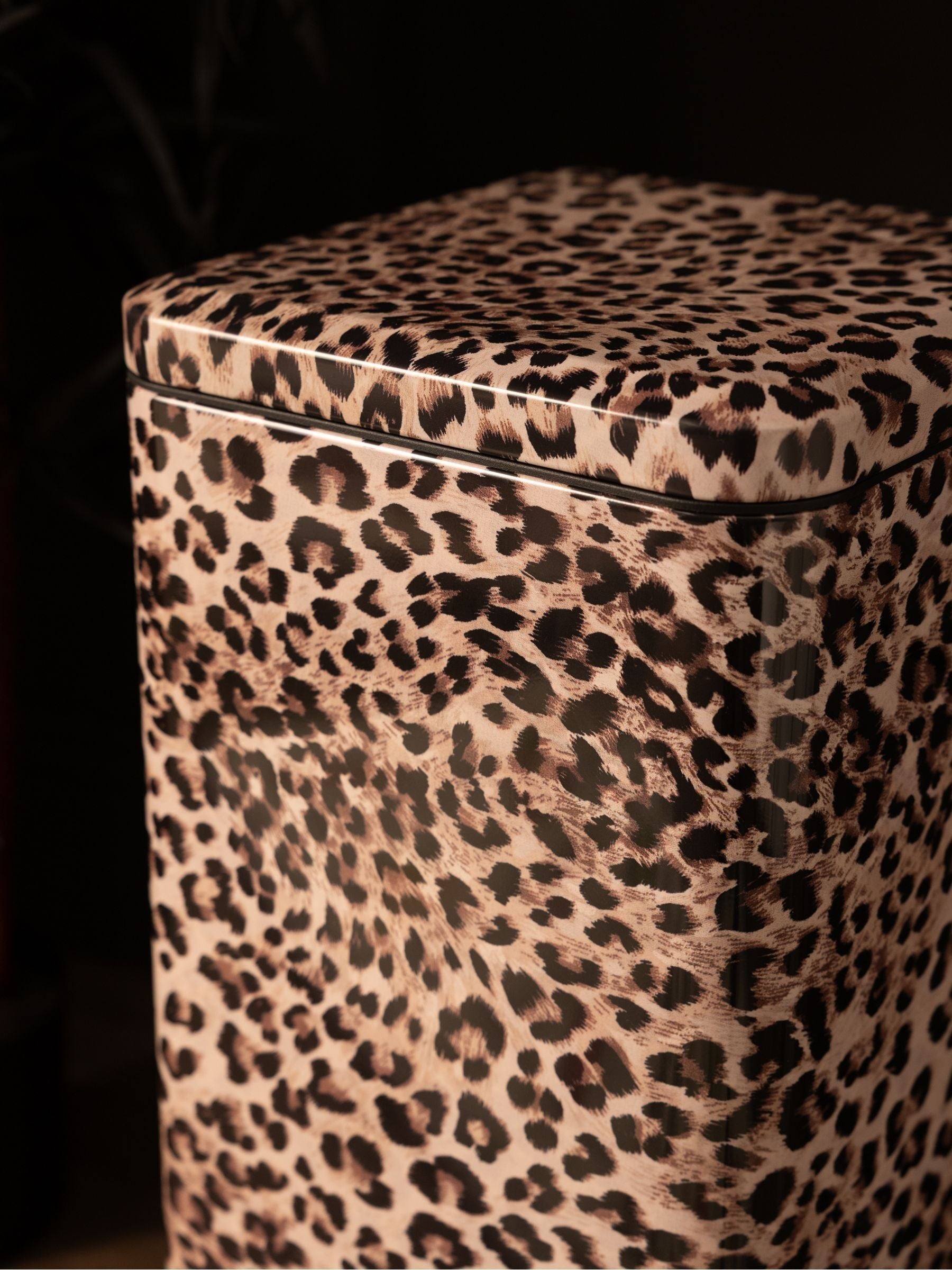 Rockett St George leopard print pedal bin 30L (British brand)