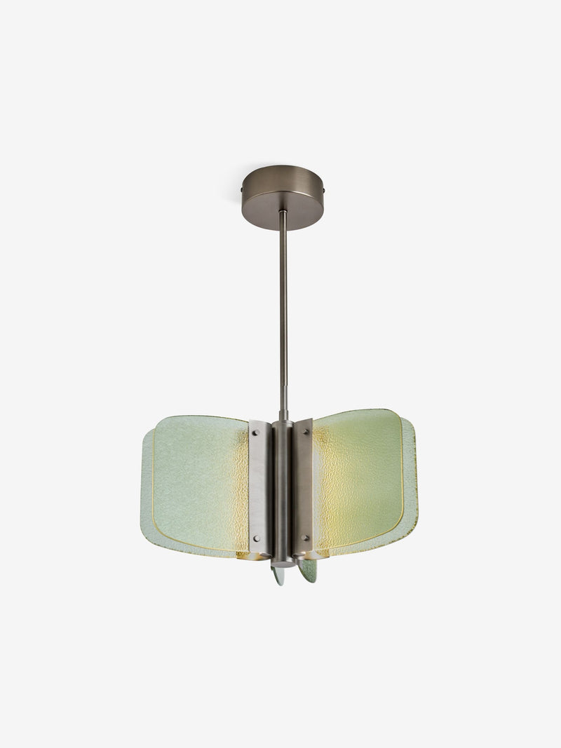 Made.com Sacha green glass pendant light, imported from the UK