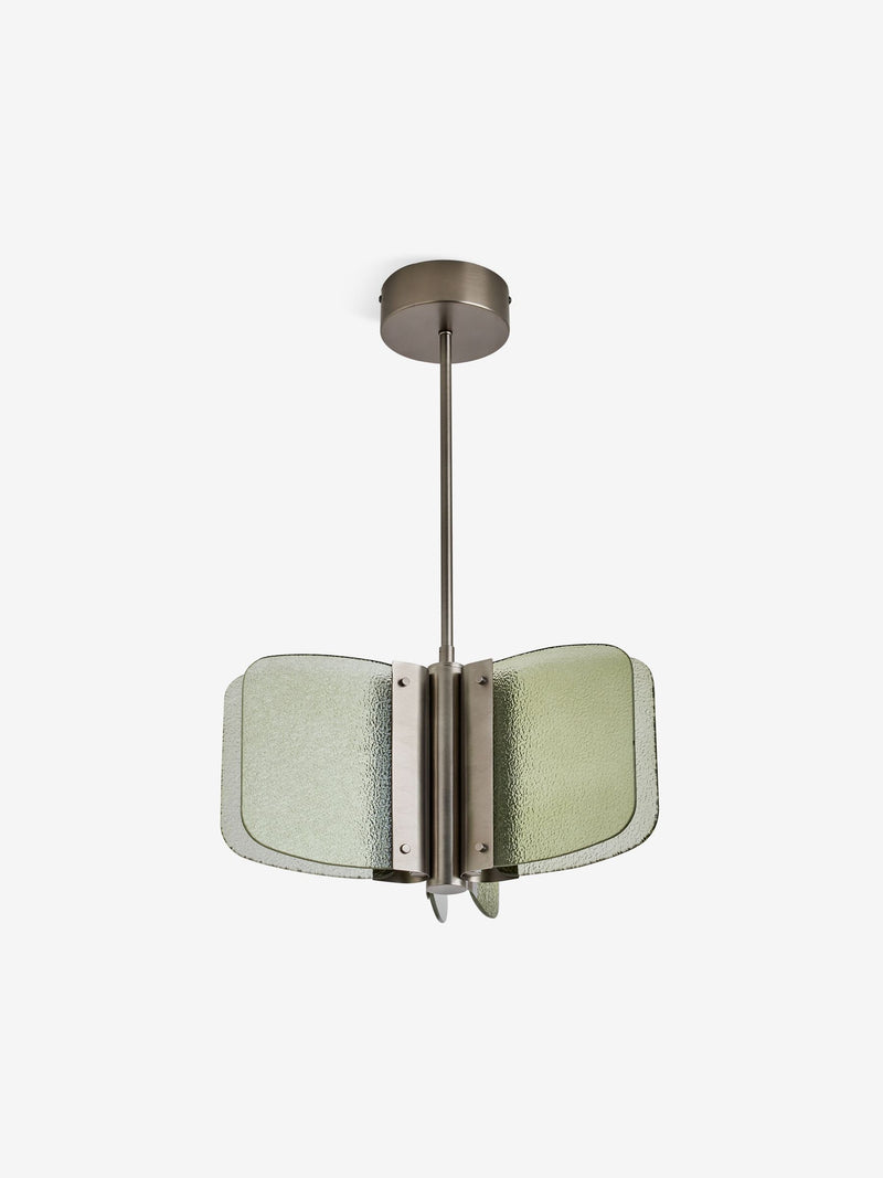 Made.com Sacha green glass pendant light, imported from the UK