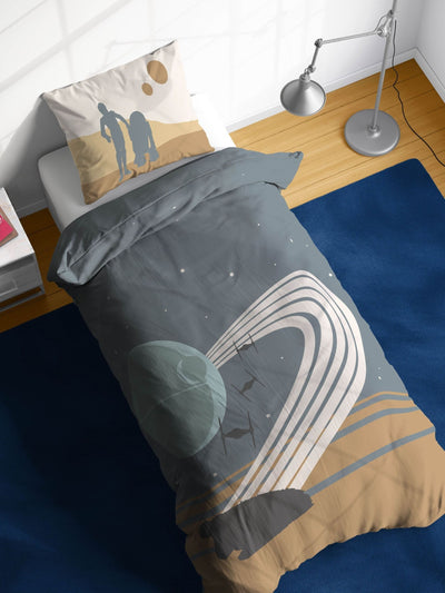 Next Jay Franco Black Star Wars Millennium Falcon Death Star 100% Cotton Duvet Cover and Pillowcase Set- Buy online at McGrocer