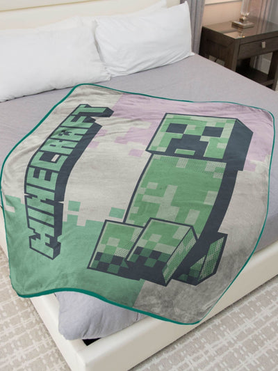 Next Jay Franco Pink Minecraft Creeper Fluffy Throw Blanket 130 x 150 cm- Buy online at McGrocer