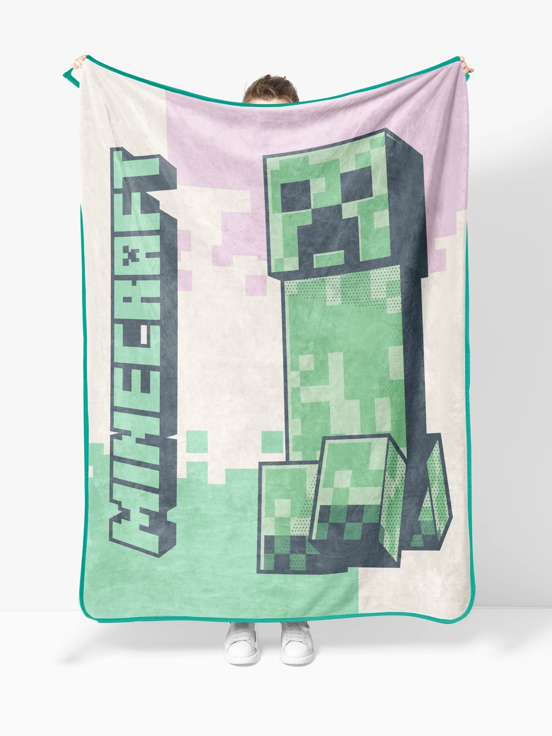 Jay Franco pink Minecraft Creeper throw blanket 130x150 cm - British product