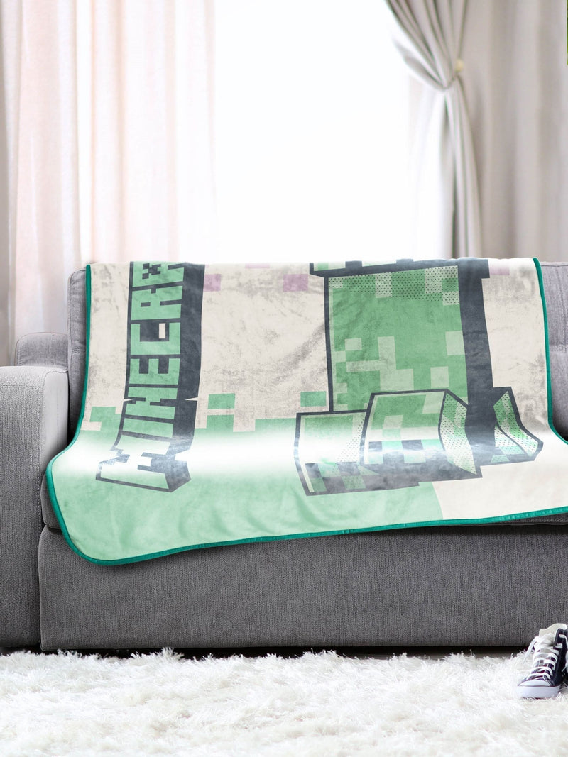 Jay Franco pink Minecraft Creeper throw blanket 130x150 cm - British product
