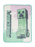 Jay Franco pink Minecraft Creeper throw blanket 130x150 cm - British product