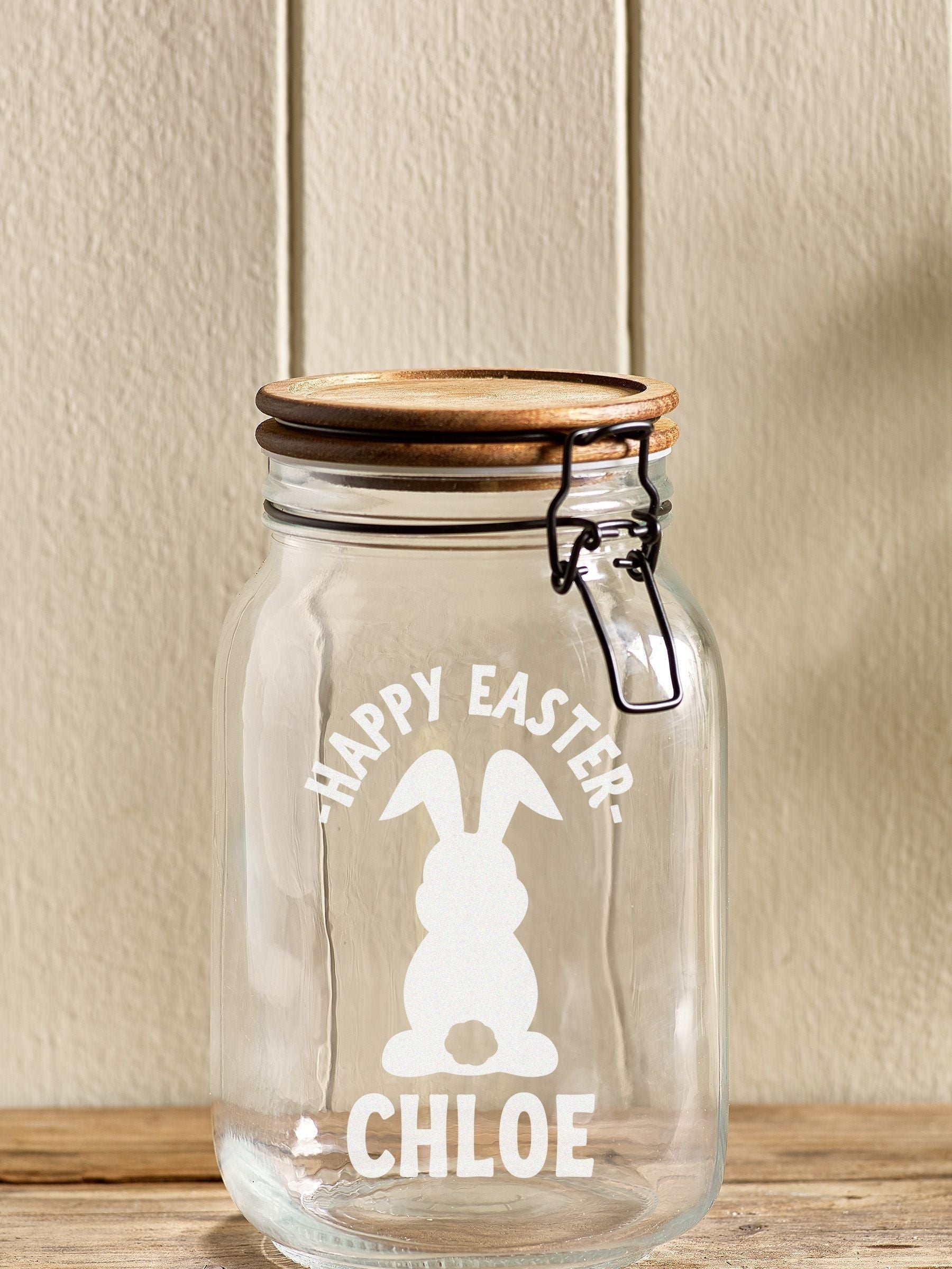 Loveabode personalised Easter treat jar 11.5x19cm - British product