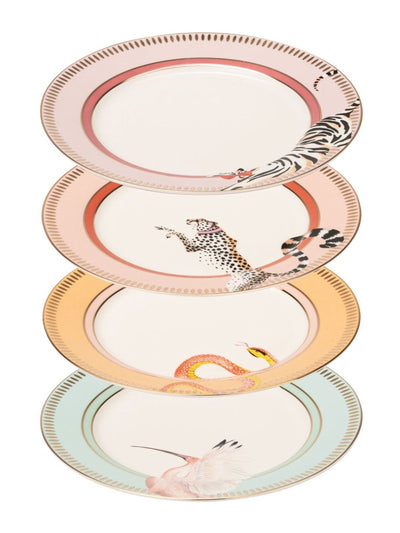 Next Yvonne Ellen Set of 4 White Animal Print Side Plates- Buy online at McGrocer