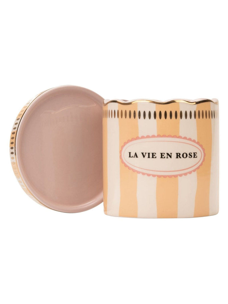 Yvonne Ellen Orange Stripe Planter with Saucer 10.5cm, imported from the UK