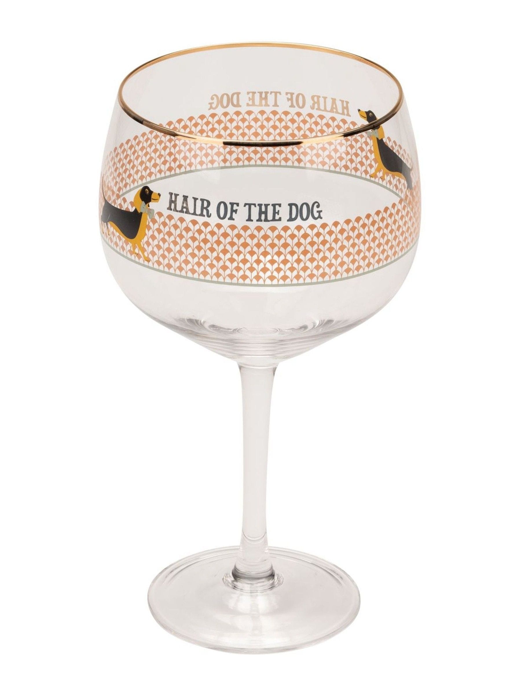 Yvonne Ellen gin glasses set with sausage doggie design, 500ml capacity (British brand)