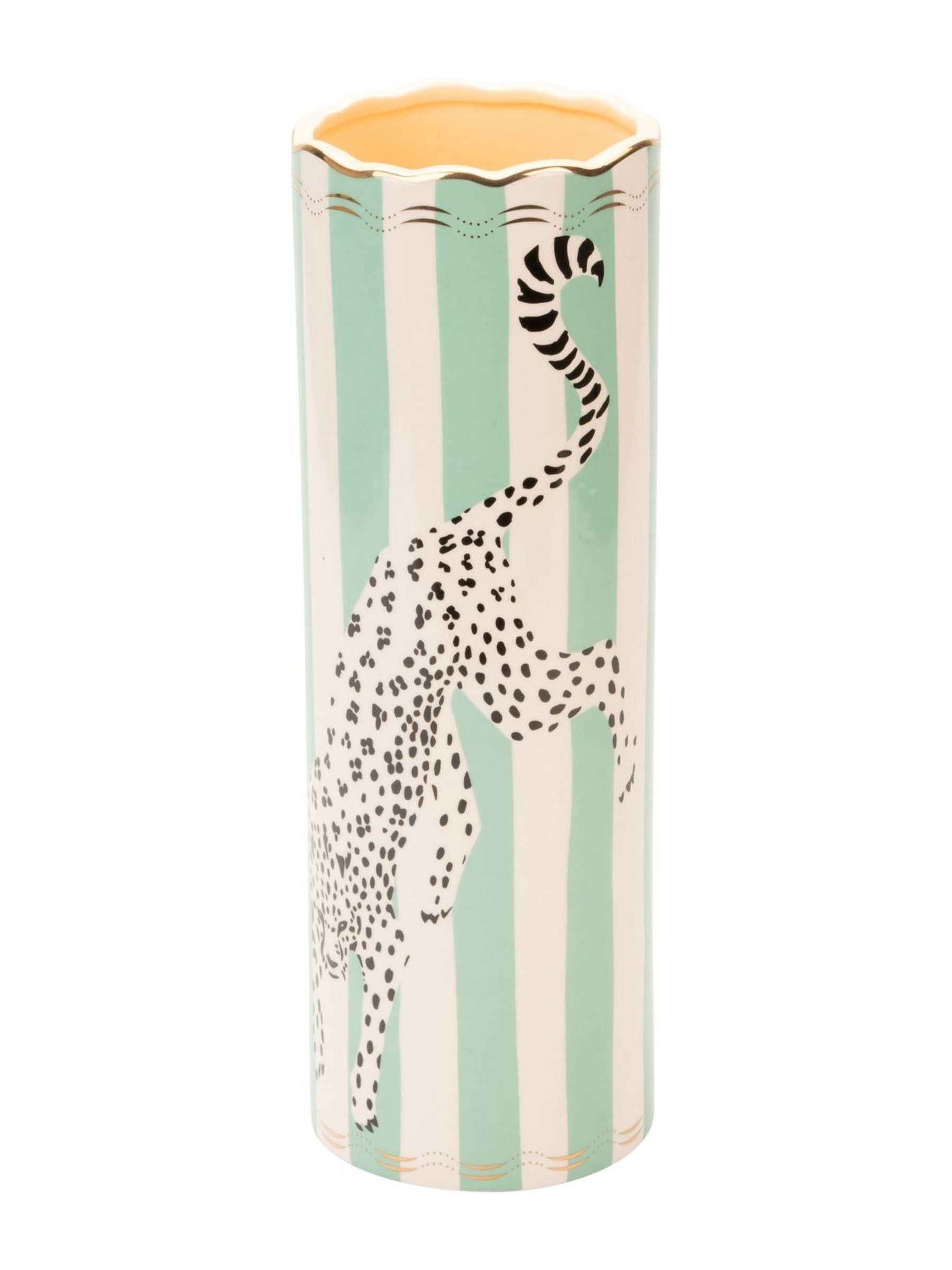 Yvonne Ellen leopard print tall ceramic vase 29cm - British product