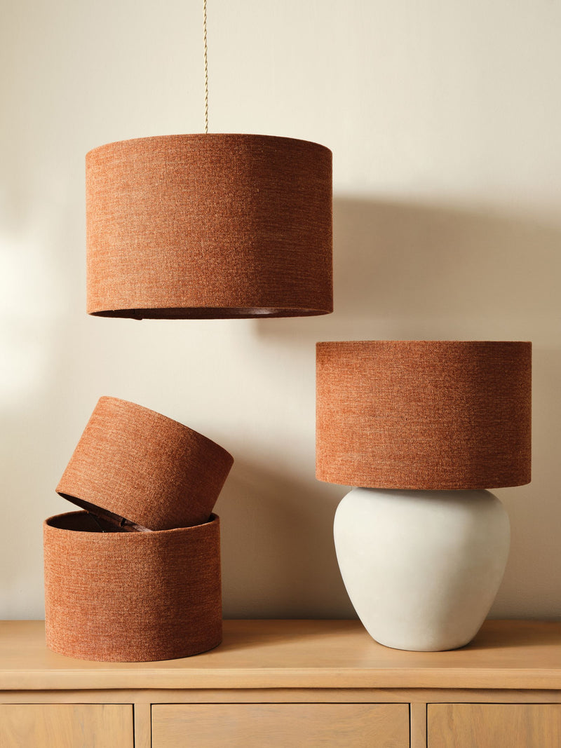 Rust Brown linen easy fit ceiling shade, imported from the UK