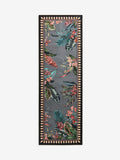 Charcoal grey tropical border runner rug, UK version