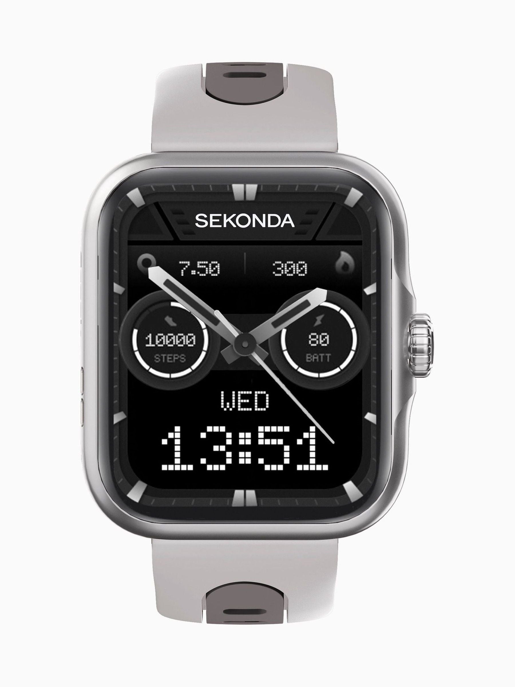 Sekonda black 39mm GPS smartwatch with silicone strap (British brand)