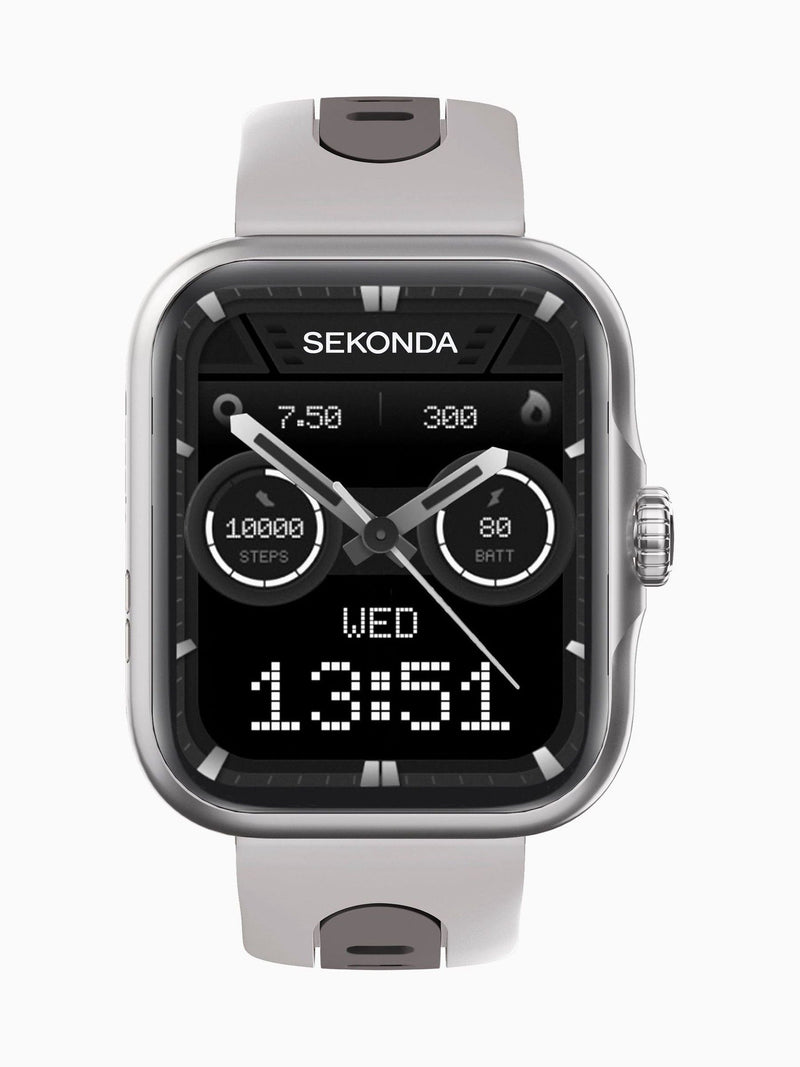 Sekonda black 39mm GPS smartwatch with silicone strap (British brand)