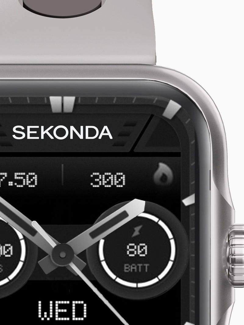 Sekonda black 39mm GPS smartwatch with silicone strap (British brand)