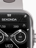 Sekonda black 39mm GPS smartwatch with silicone strap (British brand)