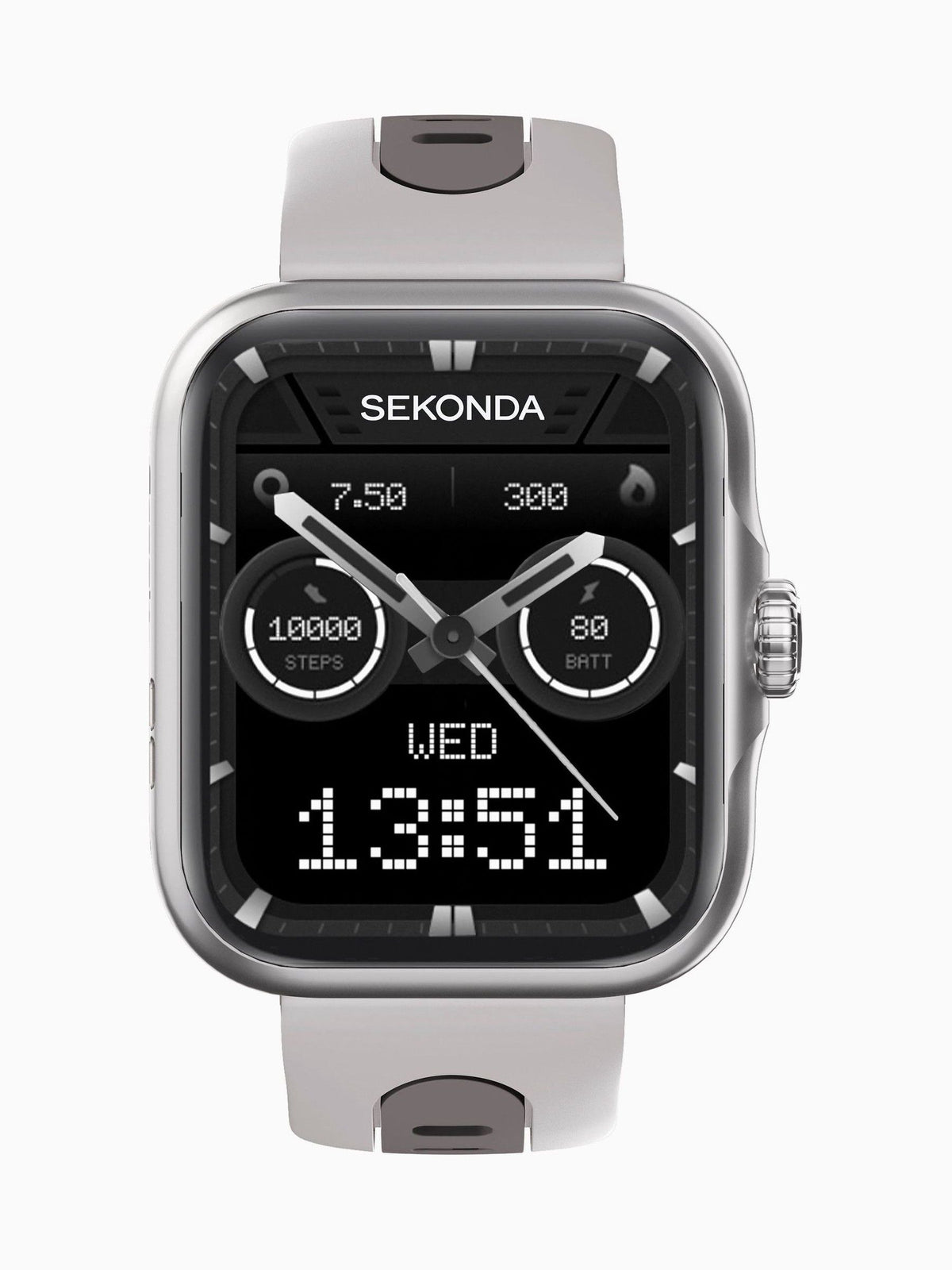 Sekonda black 39mm GPS smartwatch with silicone strap (British brand)