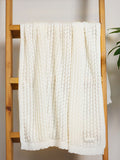 The Little Tailor cream scallop blanket 104x85cm - British product
