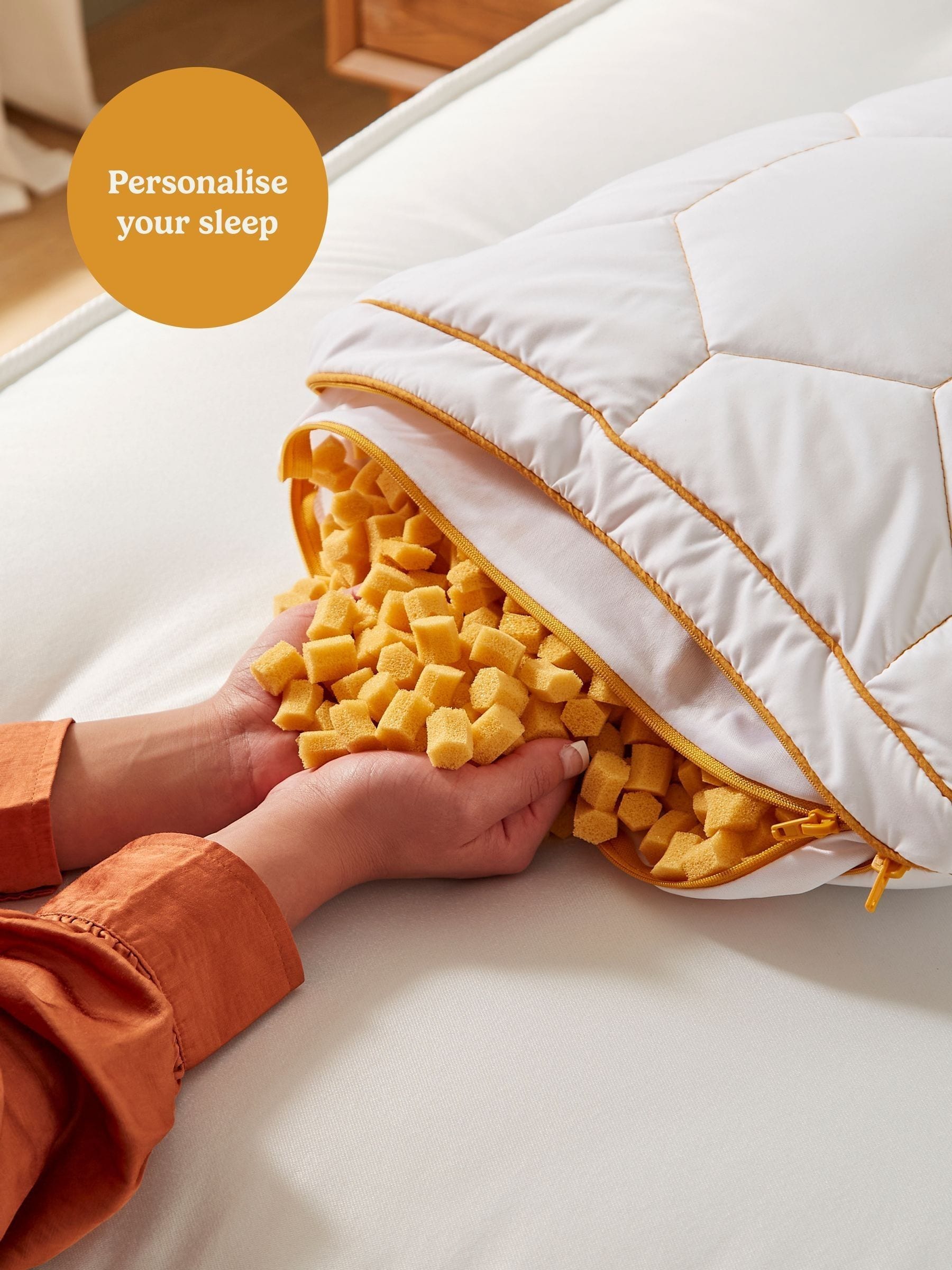 FBC HoneyFoam Adjustable White Pillow Standard (British brand)
