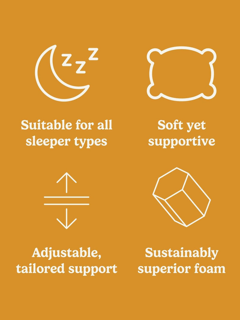 FBC HoneyFoam Adjustable White Pillow Standard (British brand)