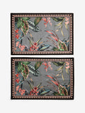 Grey washable tropical border doormats set of 2, imported from the UK