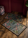 Grey washable tropical border doormats set of 2, imported from the UK