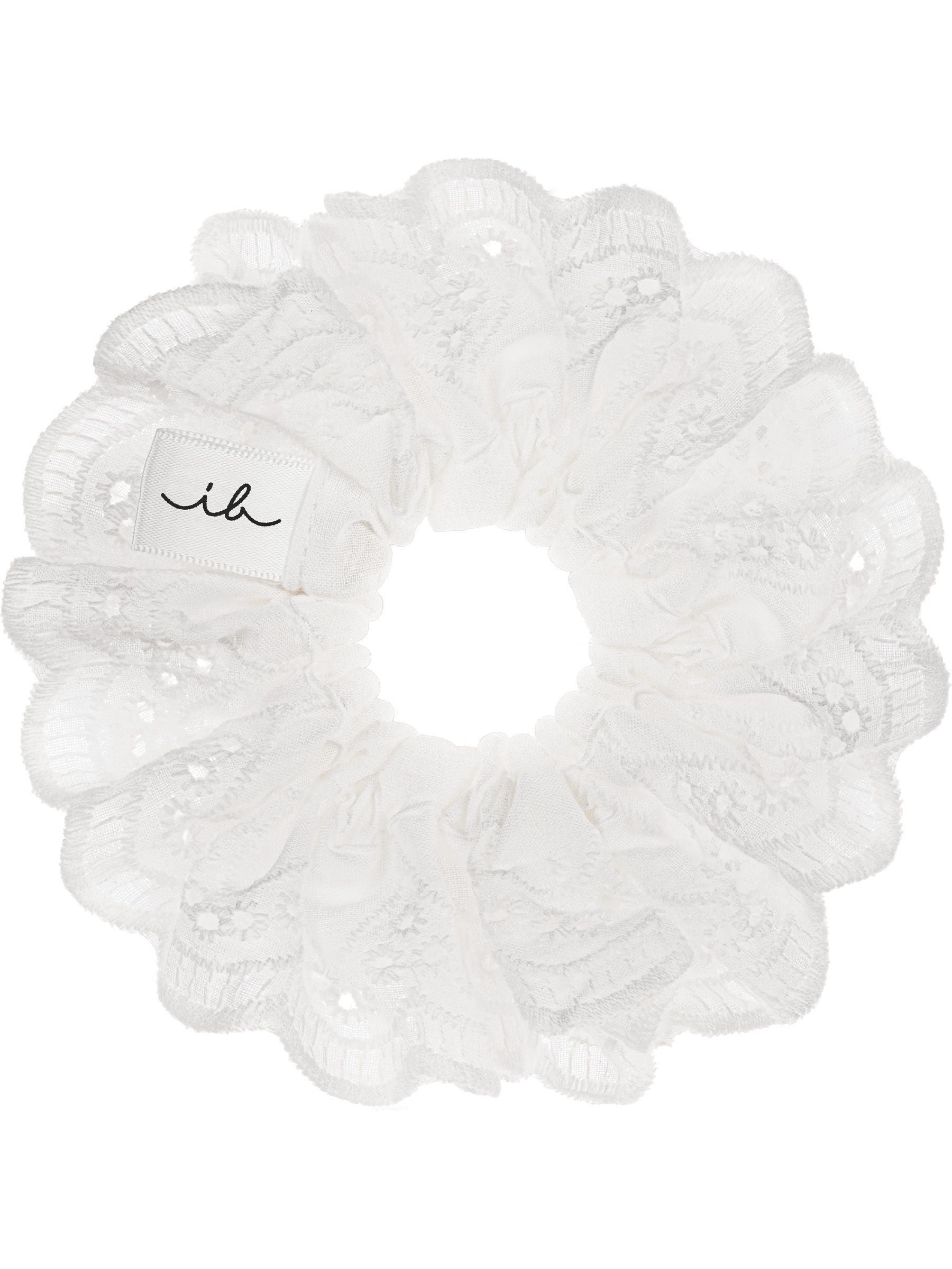 Invisibobble sprunchie Blanco Bliss white lace hair tie - British product