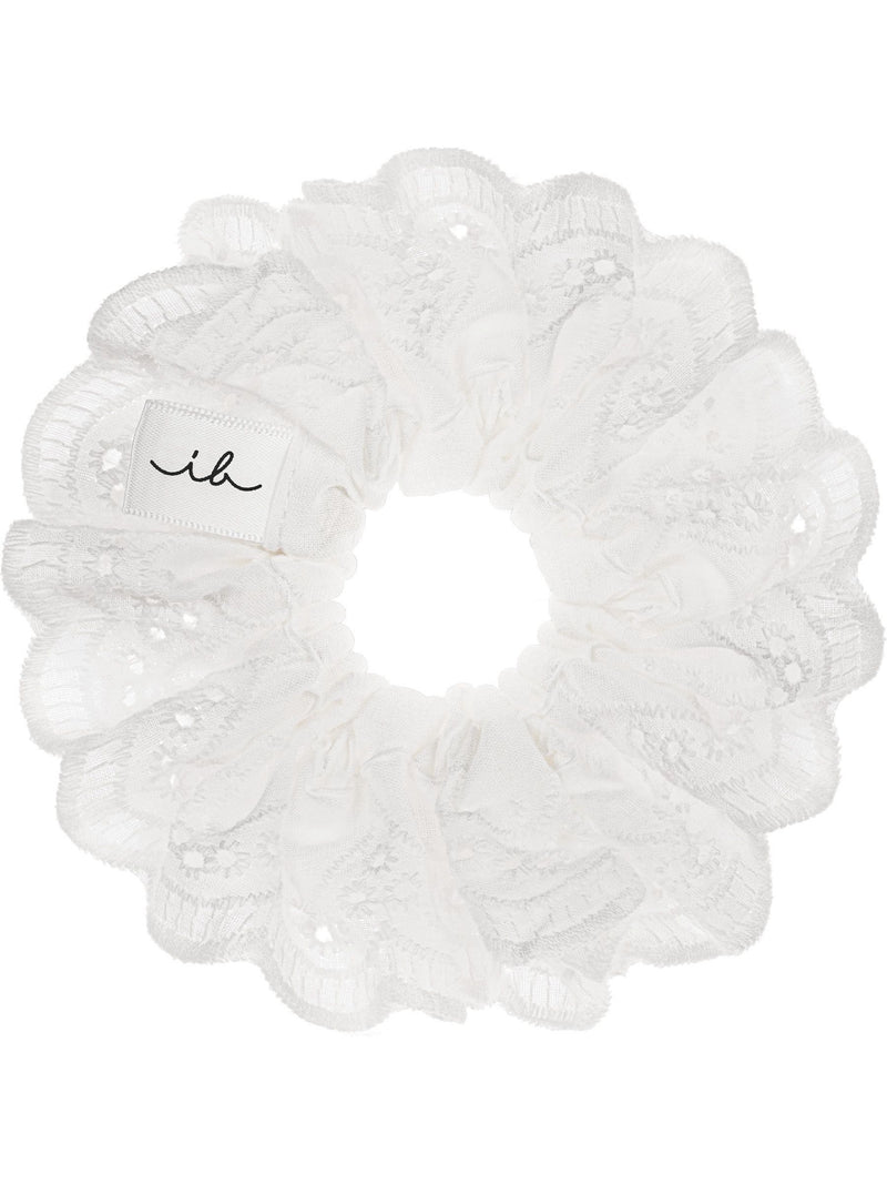 Invisibobble sprunchie Blanco Bliss white lace hair tie - British product