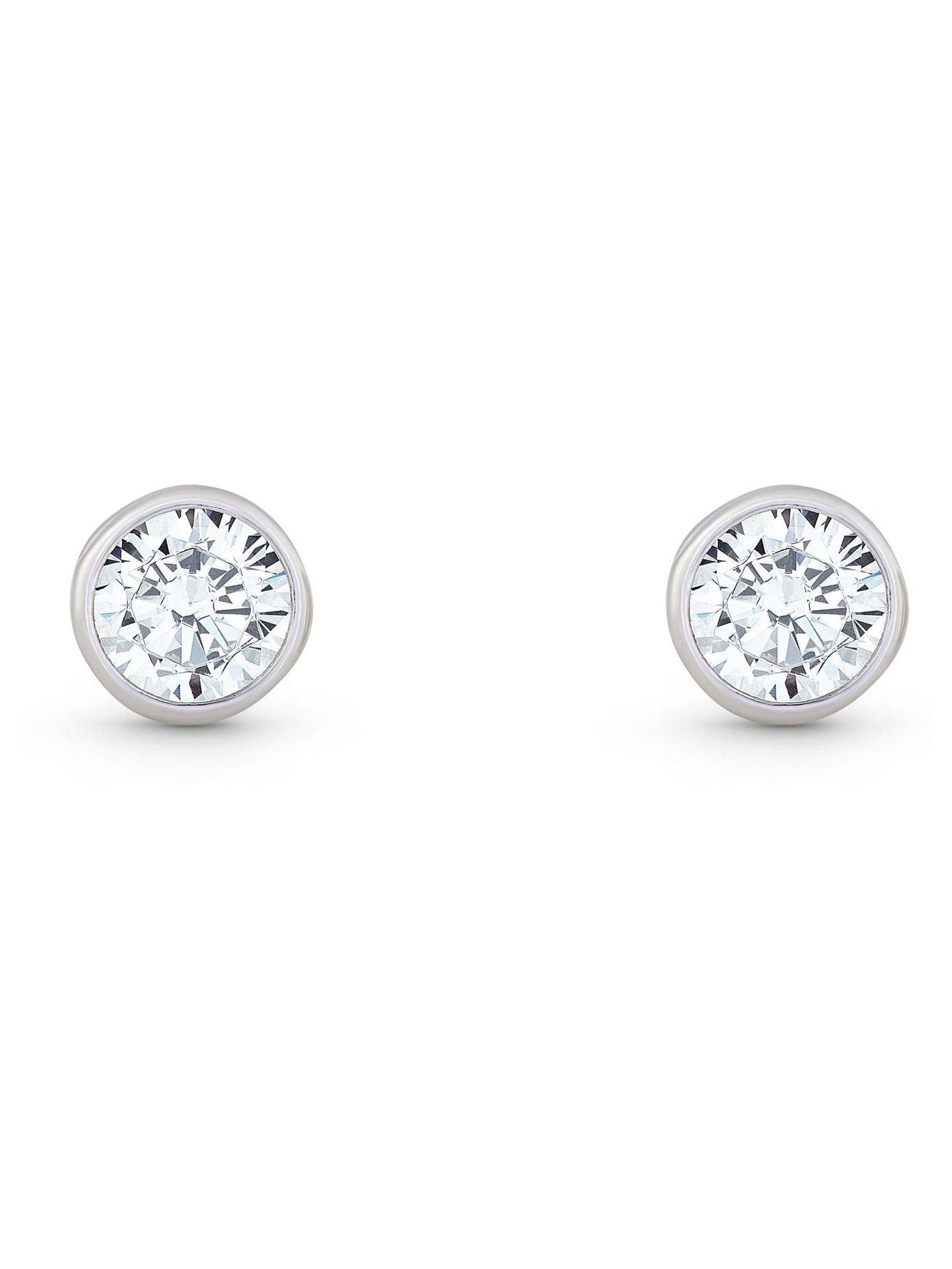 Beaverbrooks Sterling Silver Silver Cubic Zirconia Stud Earrings