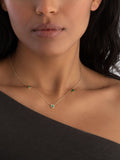 Beaverbrooks Gold/Green Malachite Heart Necklace