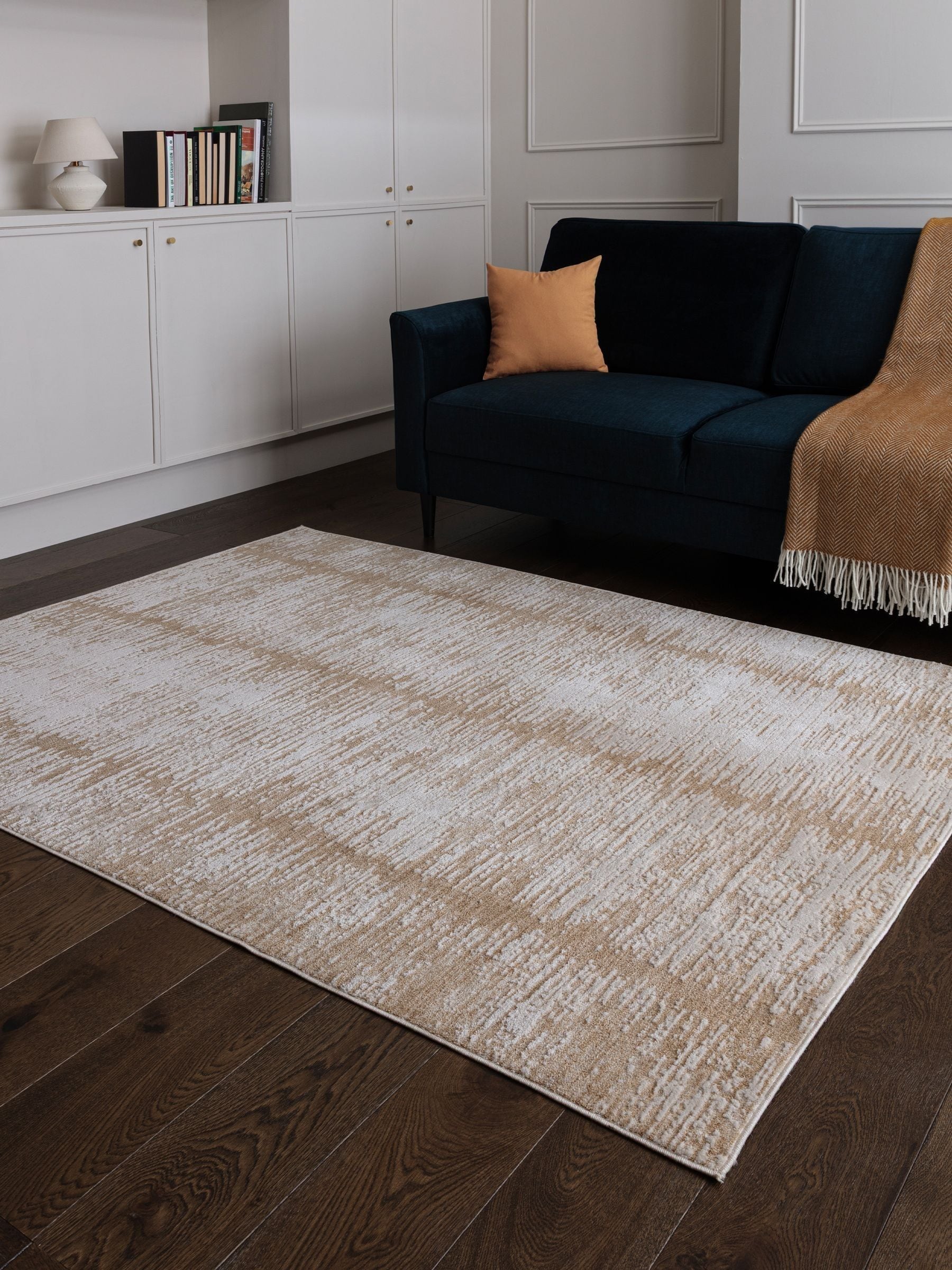 Asiatic Rugs beige Anders distress rug, imported from the UK