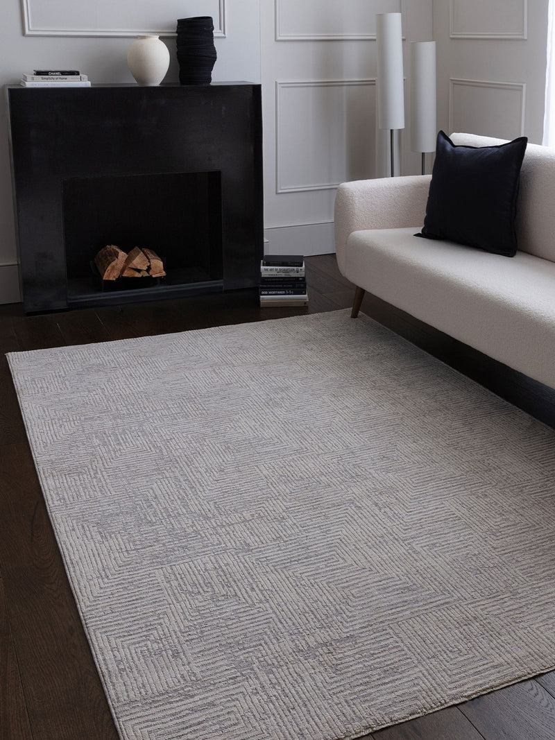 Asiatic Rugs Laurent geo rug in grey tonal design (British brand)