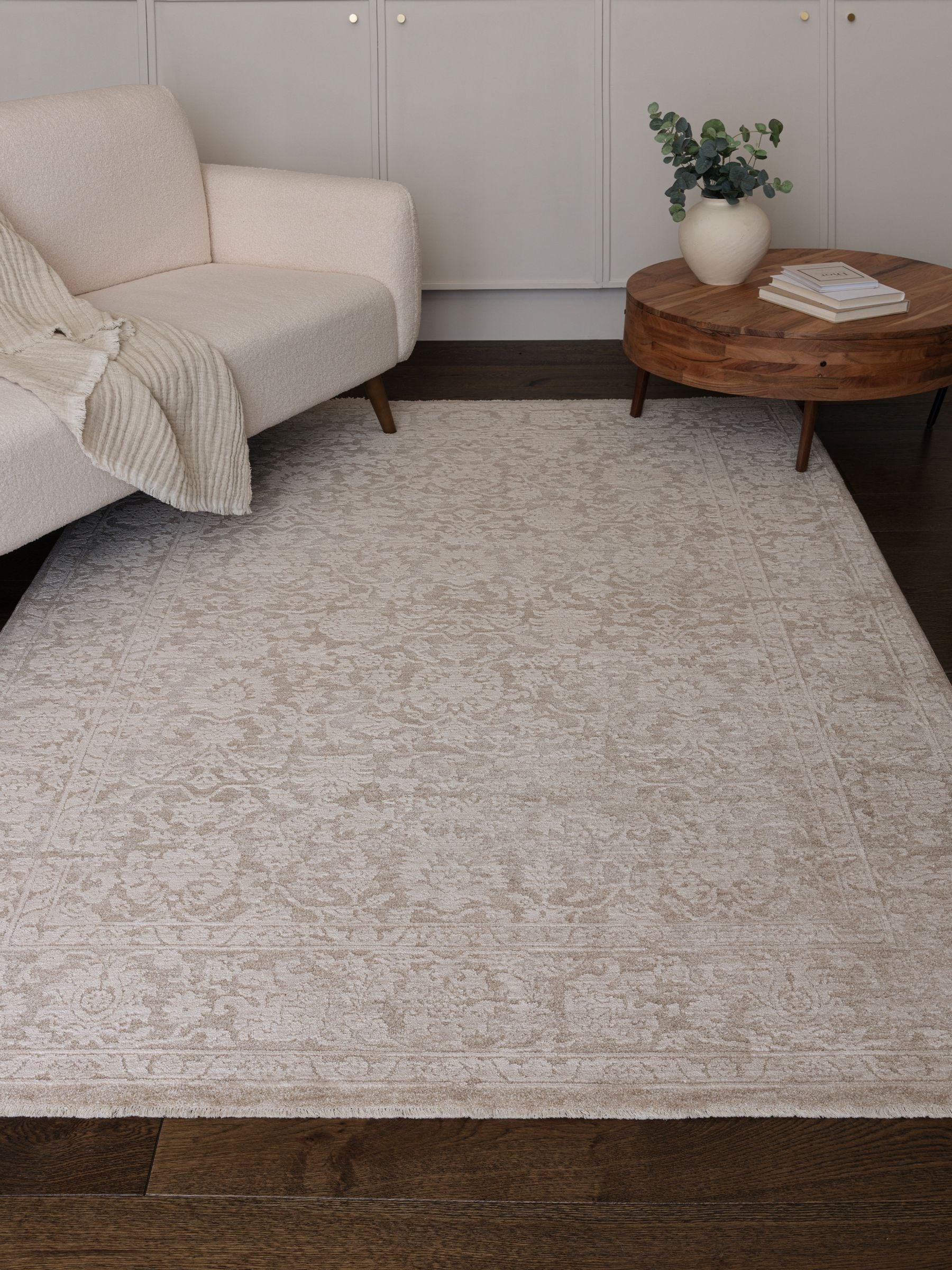 Asiatic Rugs Laurent damask rug beige natural (British brand)