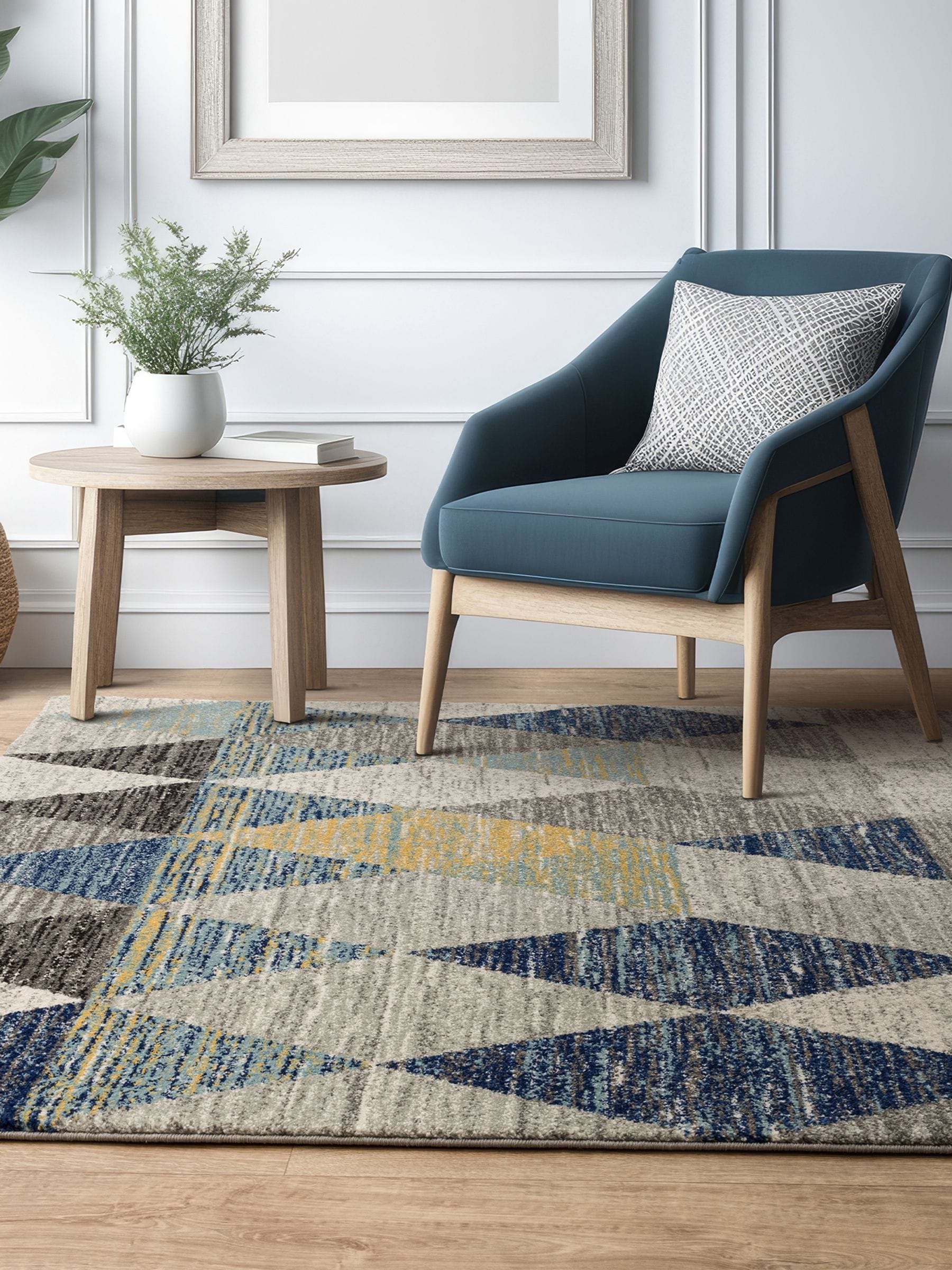 Asiatic Rugs Muse Harlequin rug blue polypropylene, UK version