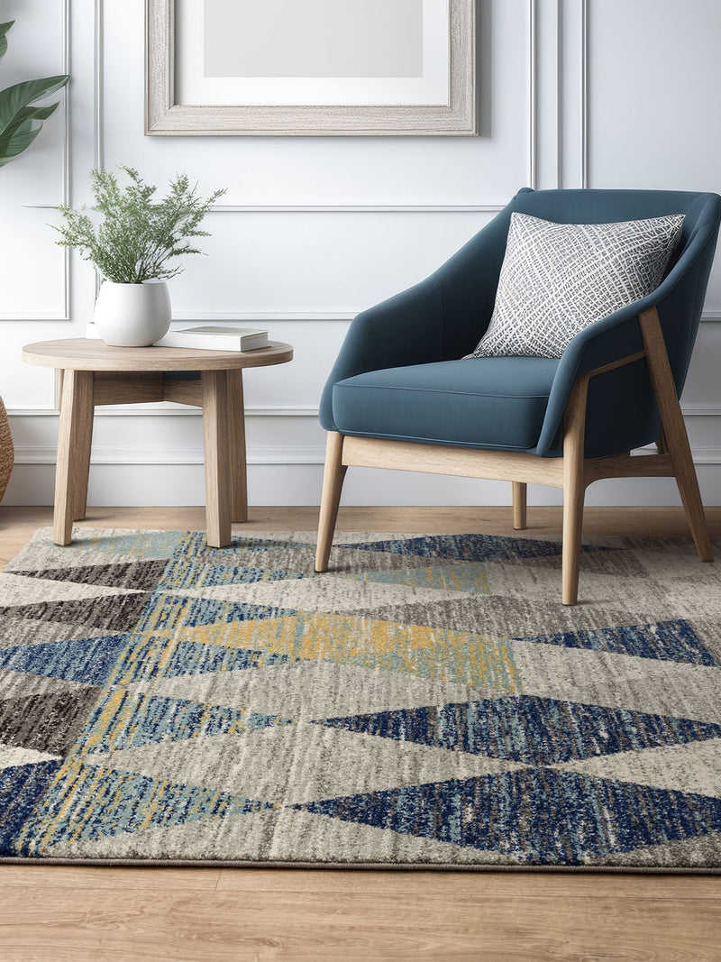 Asiatic Rugs Muse Harlequin rug blue polypropylene, UK version