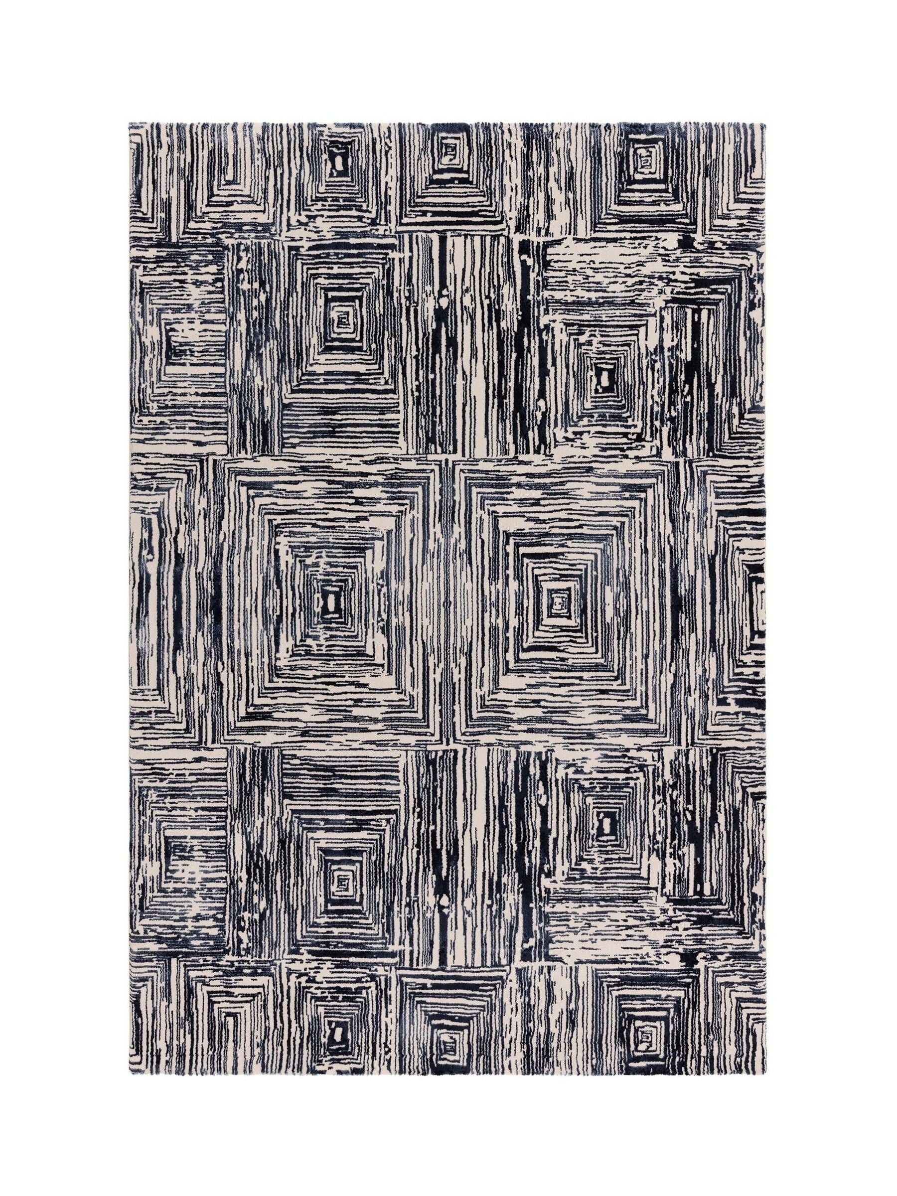 Blue Kuza portrait lustre rug (British brand)