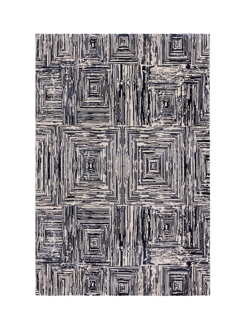 Blue Kuza portrait lustre rug (British brand)
