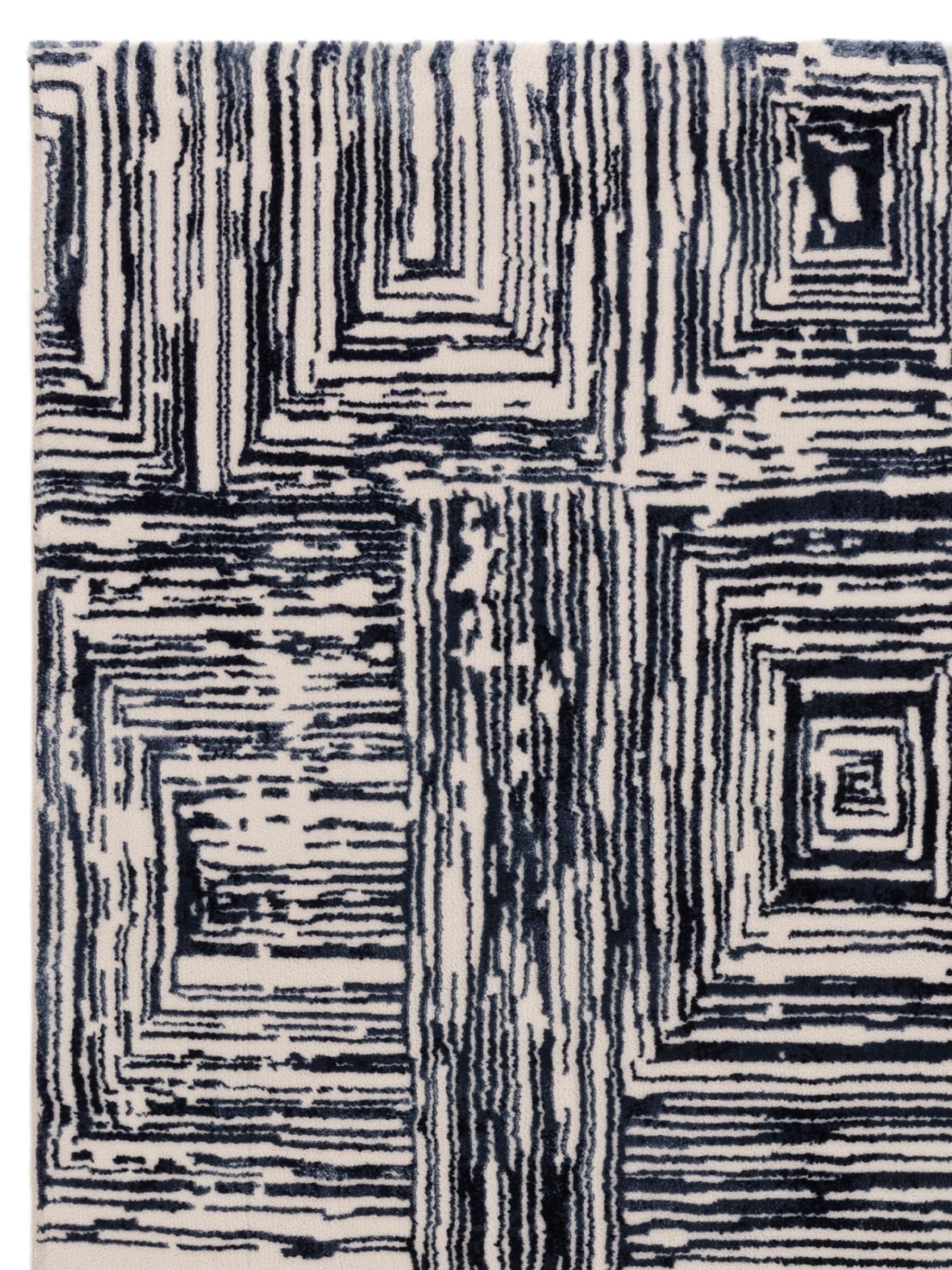 Blue Kuza portrait lustre rug (British brand)