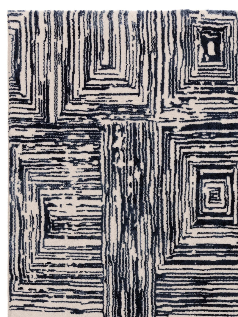 Blue Kuza portrait lustre rug (British brand)