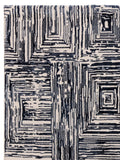 Blue Kuza portrait lustre rug (British brand)