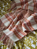 Laura Ashley terracotta red check brushed throw, UK version