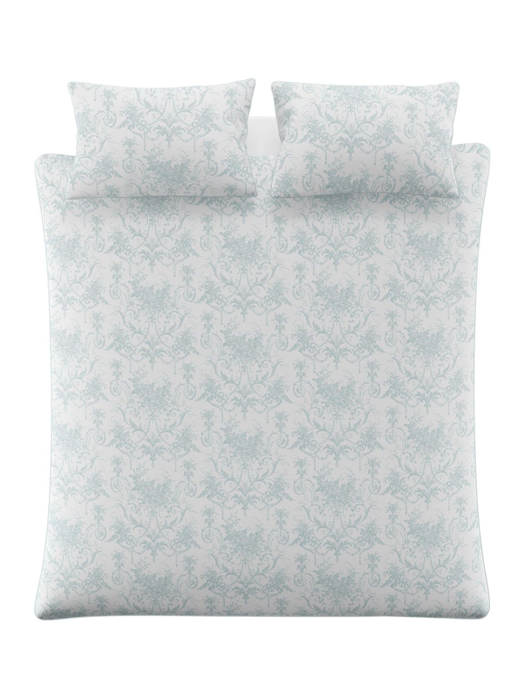 Laura Ashley Set of 2 Seaspray Blue Tuileries 200 Thread Count Cotton Sateen Pillowcases Set