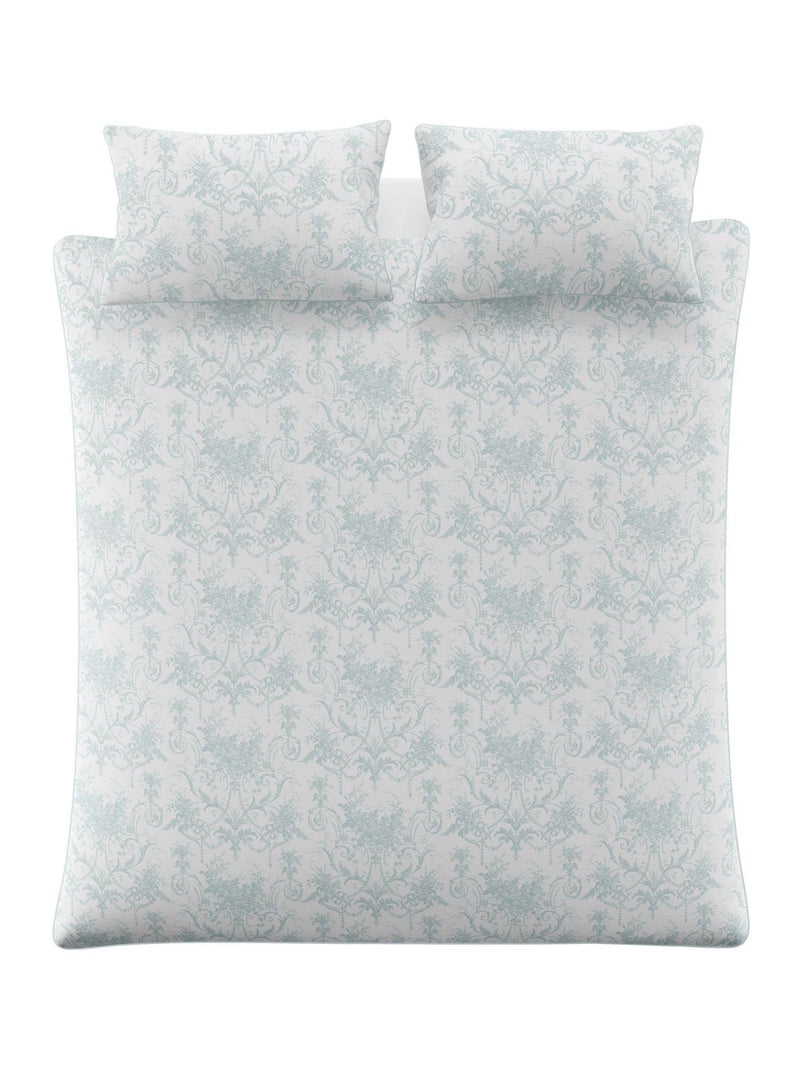 Laura Ashley Set of 2 Seaspray Blue Tuileries 200 Thread Count Cotton Sateen Pillowcases Set