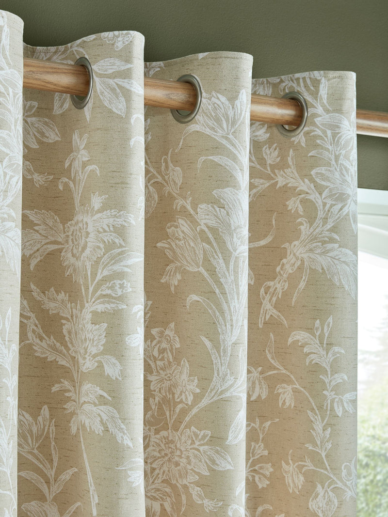 Laura Ashley Brown Caramel Lloyd Eyelet Lined Curtains