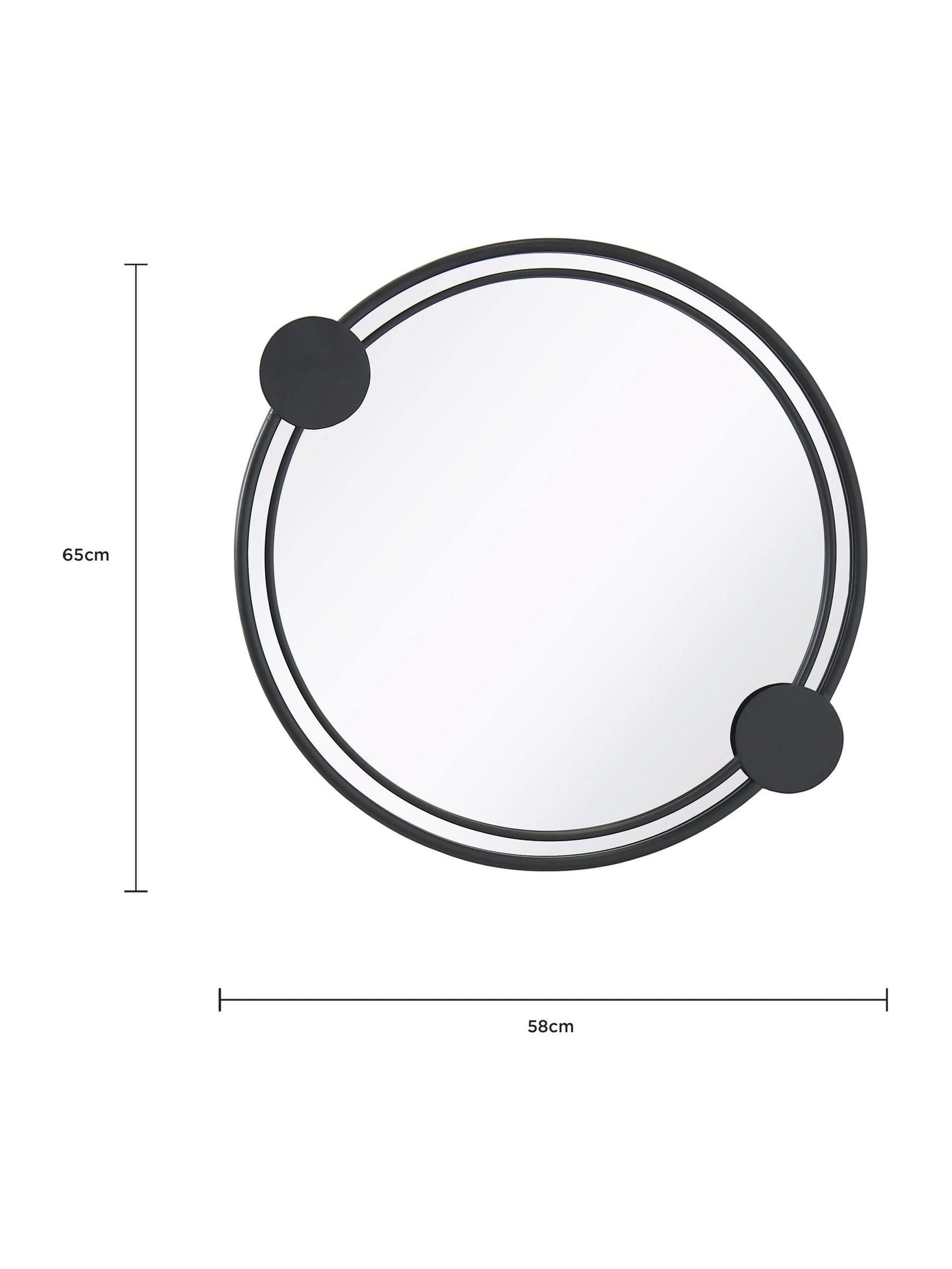 Charles Bentley Warsaw round garden mirror with dots, UK version