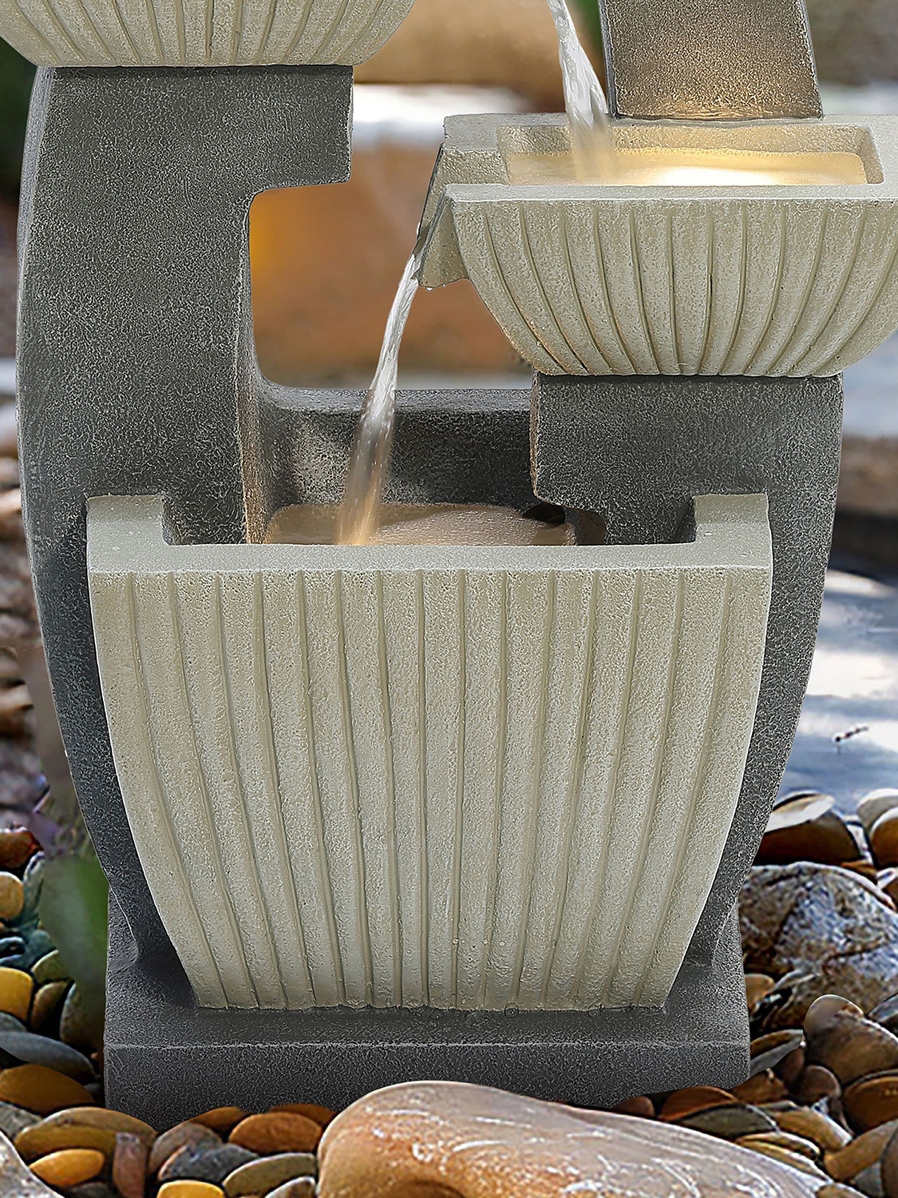 Charles Bentley 4-tier cascading garden water fountain 65cm - British product