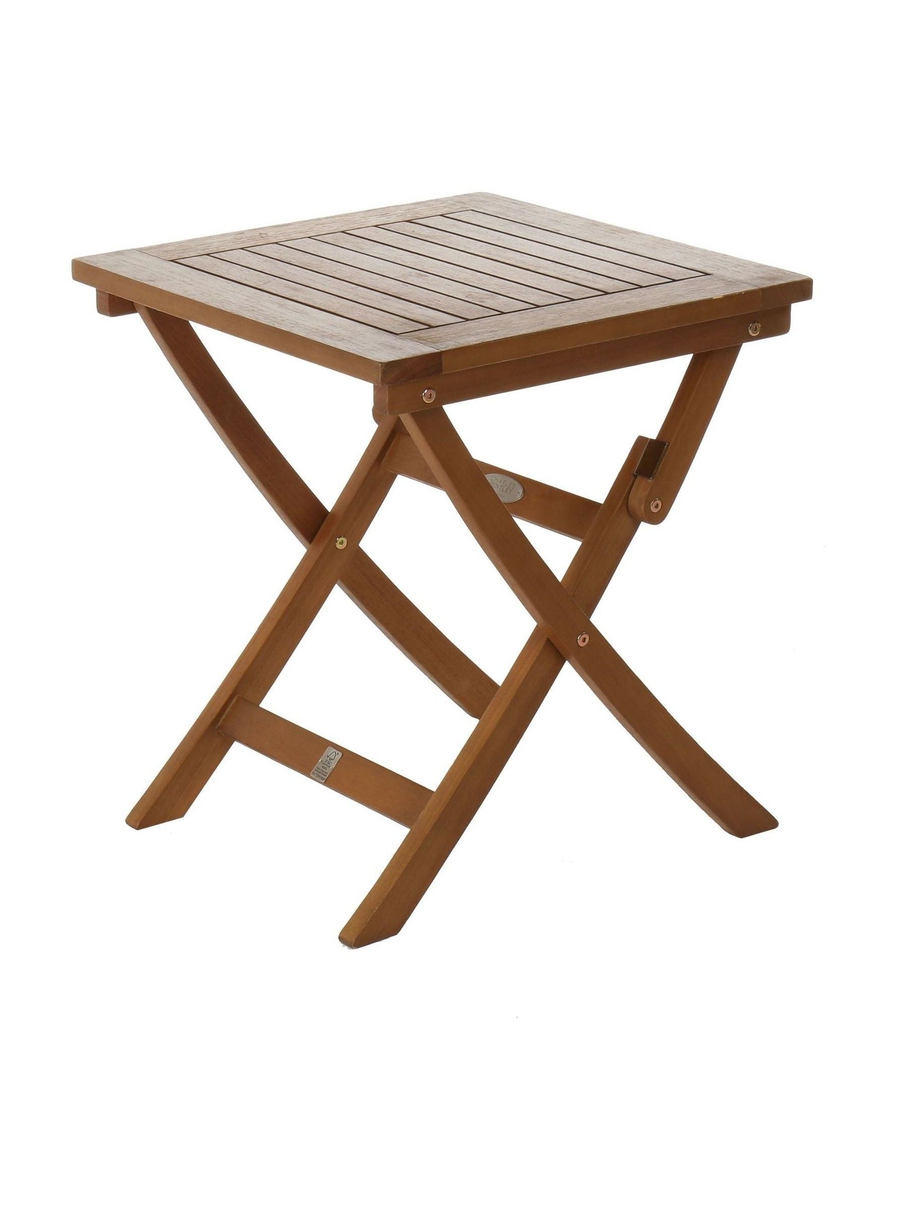Charles Bentley brown folding garden side table - British product