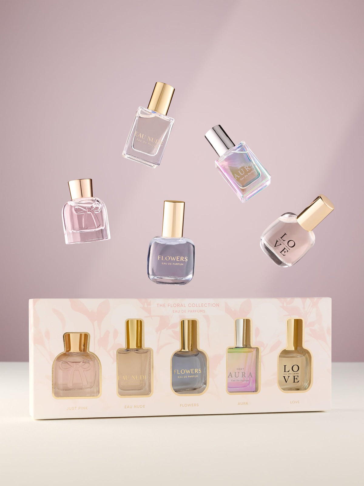 Mini floral perfume gift set five bottles - British product