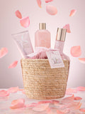 Just Pink bath and body gift basket set, imported from the UK