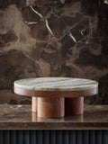 Natural N. marble and wood pedestal serving board 35cm (British brand)