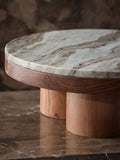Natural N. marble and wood pedestal serving board 35cm (British brand)